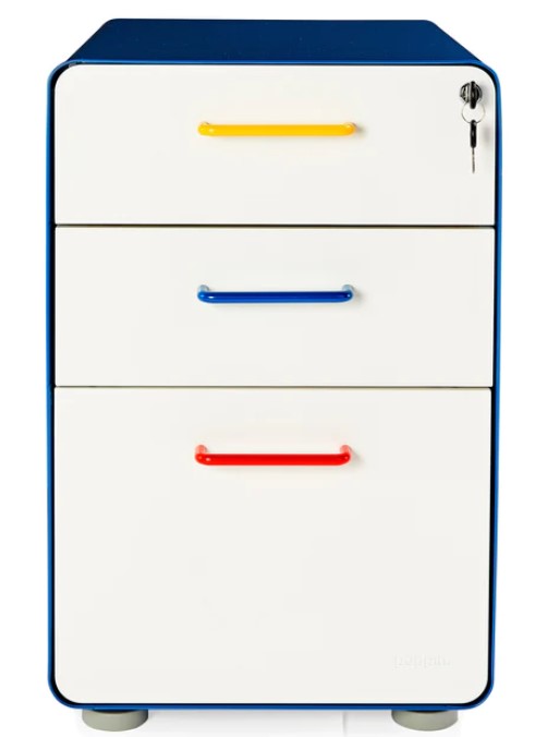 Poppin Stow 3 Drawer Cabinet Soft Masculinity